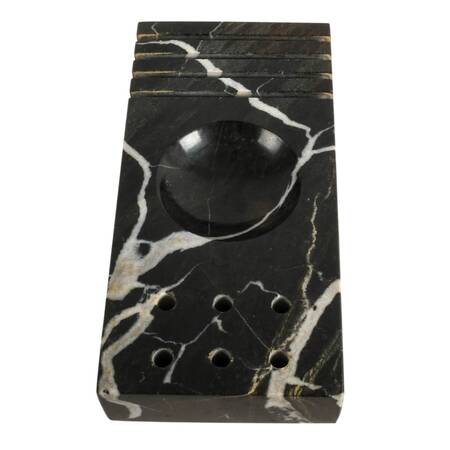 Black Marble Inkwell and Letter Set