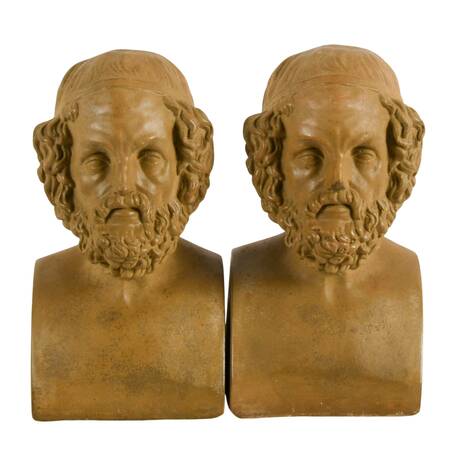 Pair of Concrete Bookends of Homer