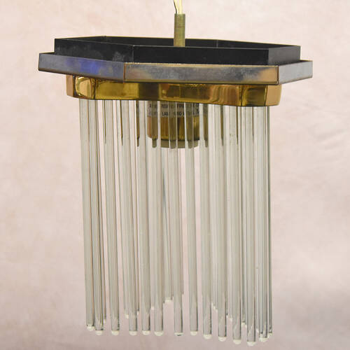 Gaetano Sciolari for Lightolier Flush Mount Glass Rod Ceiling Light