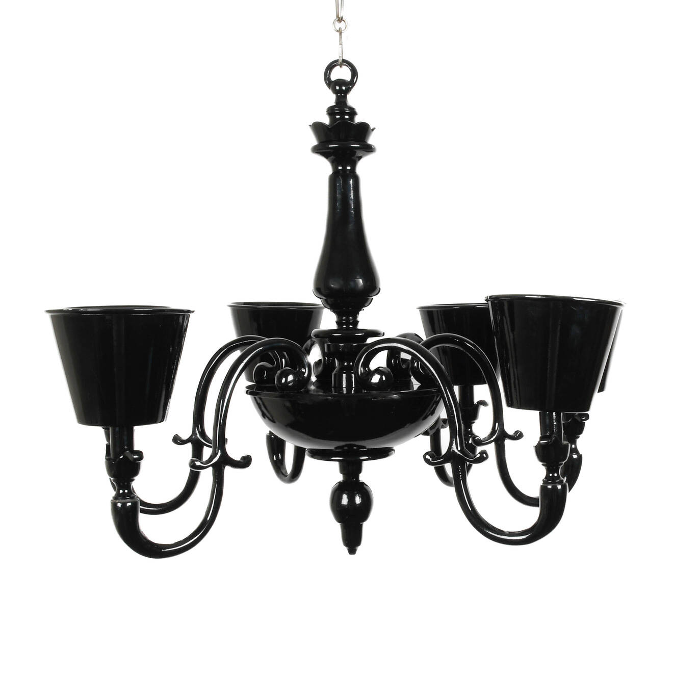 Modern Black Metal Candle Chandelier