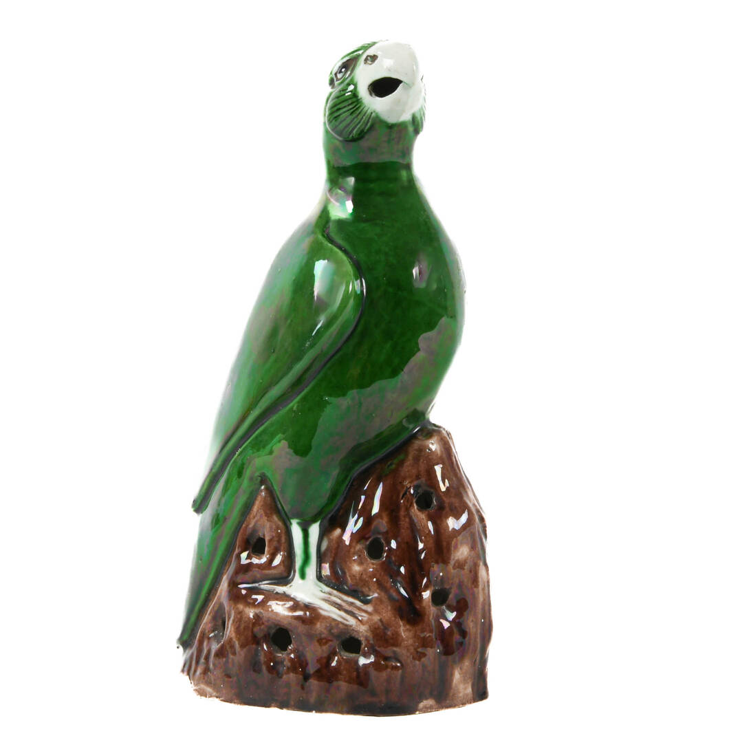 High Glazed Parrot Pottery Statue