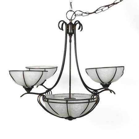 Molded Glass Five-Light Chandelier