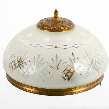 Etched Crystal and Brass Ceiling Light Mount