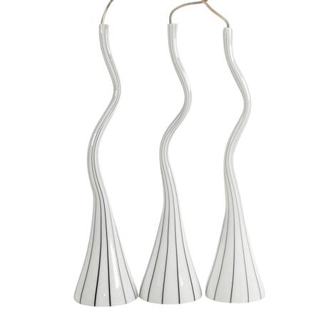Striped Glass Pendant Chrome Lighting Fixture