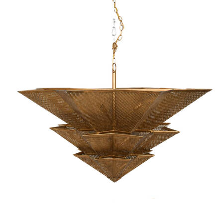 Currey & Co. Geometric Gilt Hanway Chandelier