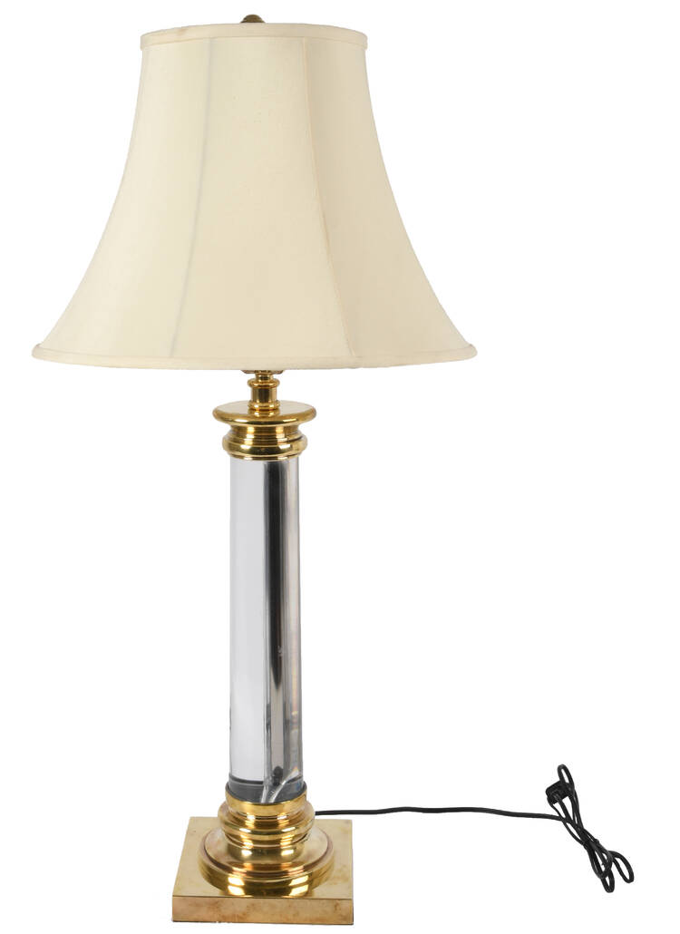 Antique Brass and Clear Acrylic Table Lamp
