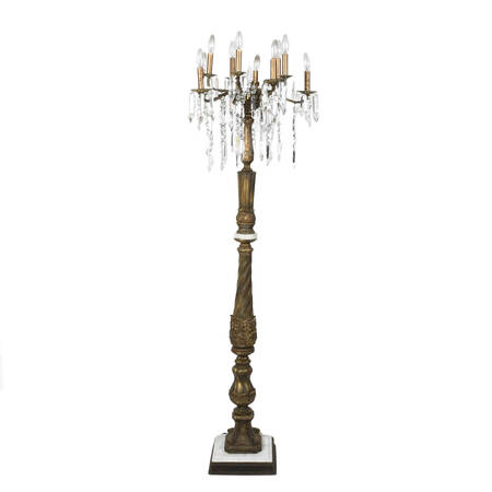 Metal Floor Lamp with Eleven-Candlelight Chandelier