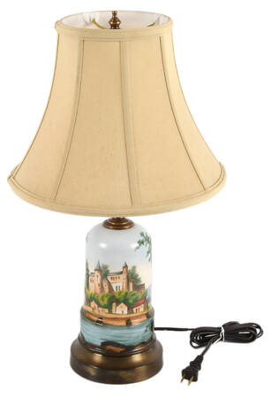 Porcelain Hand-Painted Landscape View Table Lamp