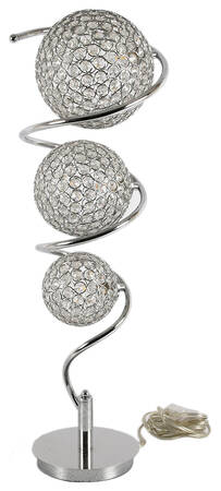 Modern Chrome Table Lamp with Crystal Spheres