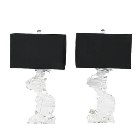 Pair of Springer-Style Lucite Acrylic Lamps