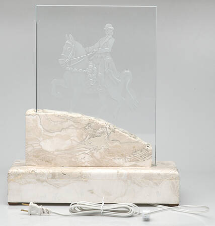Benson/Lane Design Studio Etched Glass Table Lamp