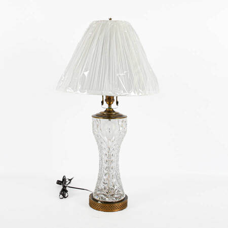 Cut Crystal and Brass Table Lamp