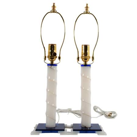 Matched Pair of Art Deco Acrylic Table Lamps