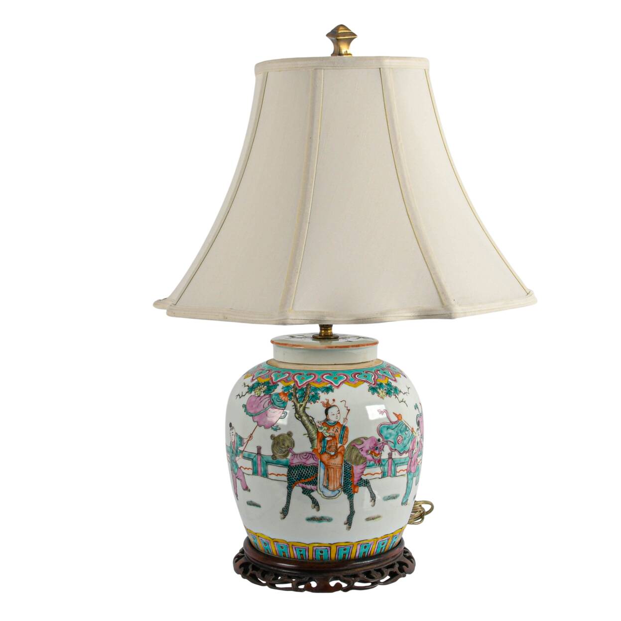 Chinese Famille Rose Converted Ginger Jar Table Lamp