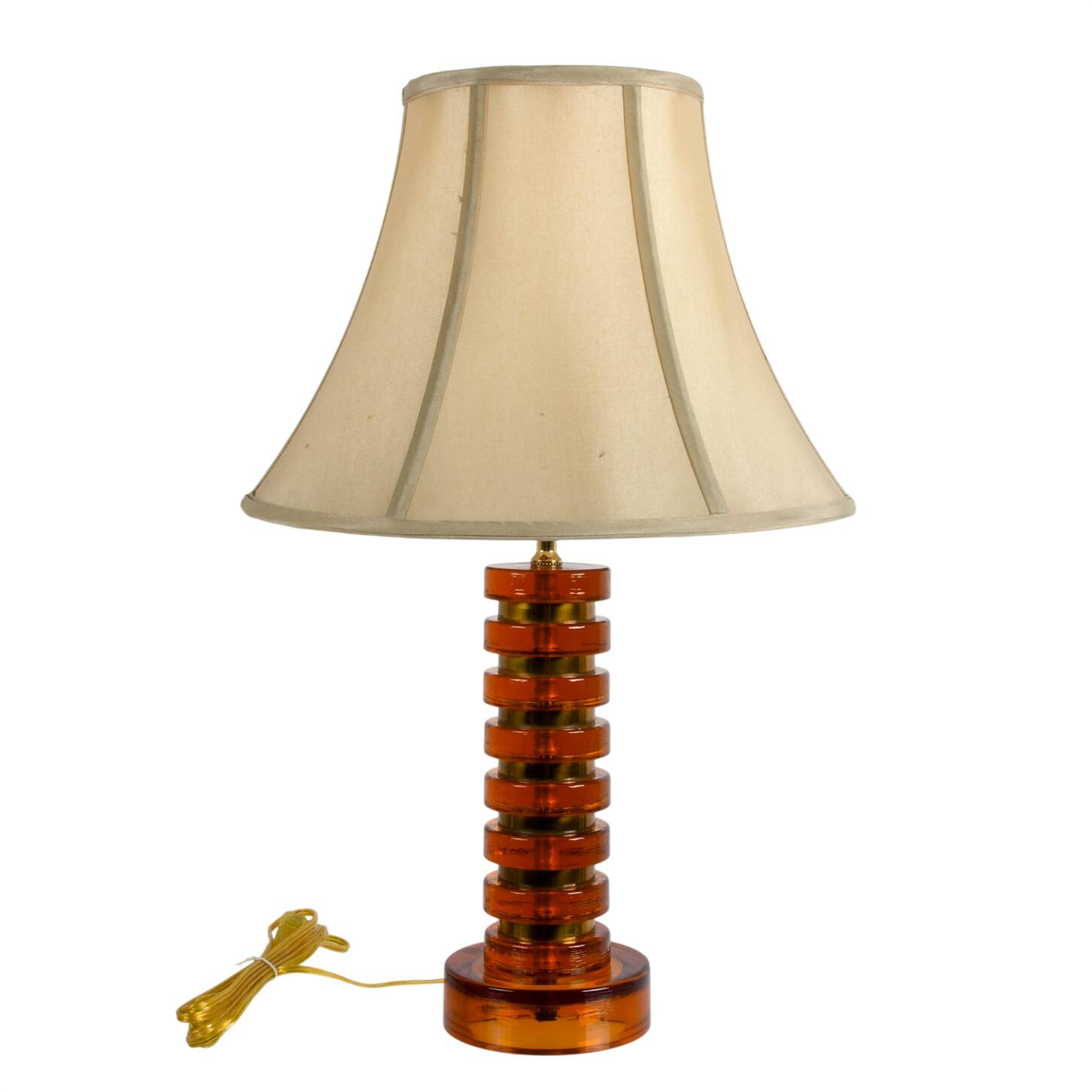 Mid-Century Modern Amber Lucite Table Lamp