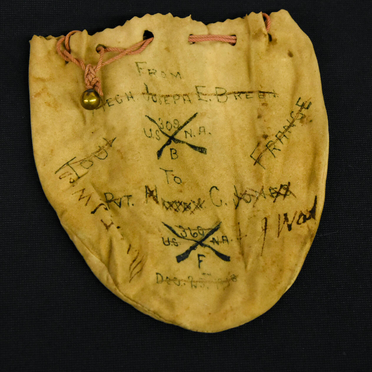 Antique Historical Poem Leather Pouch