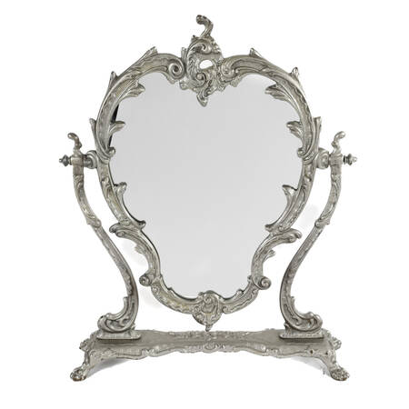 Italian Cast Metal Vanity Dresser Mirror