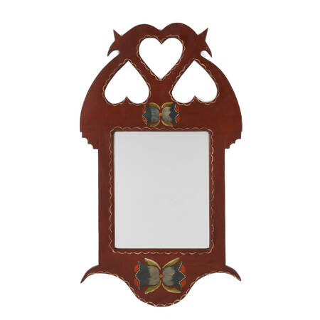 Folk Art-Style Hand-Painted Wall Mirror