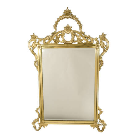 Large Ornate French Brass Wall Mirror