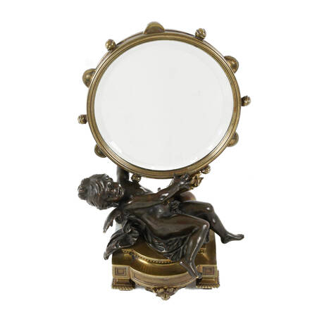 Bronze Cherub Vanity Mirror