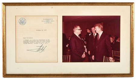 Autographed Andrew Young Letter and President Jimmy Carter Photograph