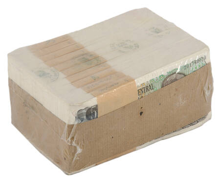 Sealed Brick of Uncirculated 50 Pesos Republica Argentina Banknotes