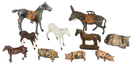 Group of Ten American and British Miniature Lead Farm Animals