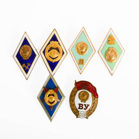 Grouping of Six Soviet Union Service and Survival Pins