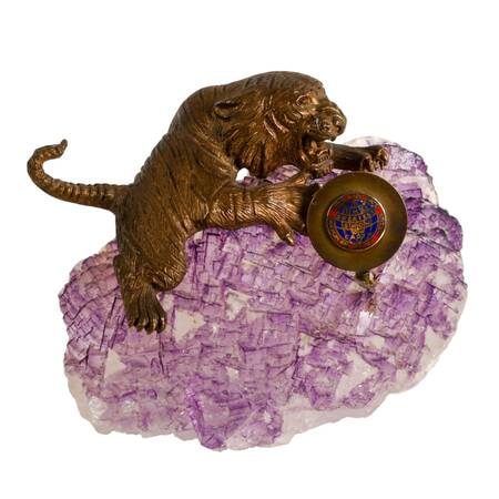Ringling Bros Barnum and Bailey Bronze Tiger on Amethyst Base