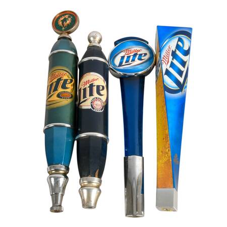 The Tap Rack Collection of Four Miller Lite Tap Handles