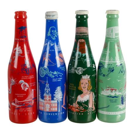 Set of Four NSDA Convention Commemorative Bottles 1962-1970