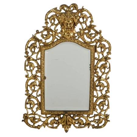Antique Bradley & Hubbard Gilt Cast Iron Bacchus Wall Mirror