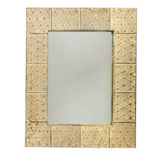 Vintage Tin Geometric Mirror