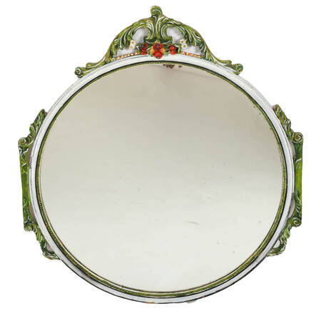 Thompson Glass & Paint Co. Los Angeles Round Painted Wood Mirror