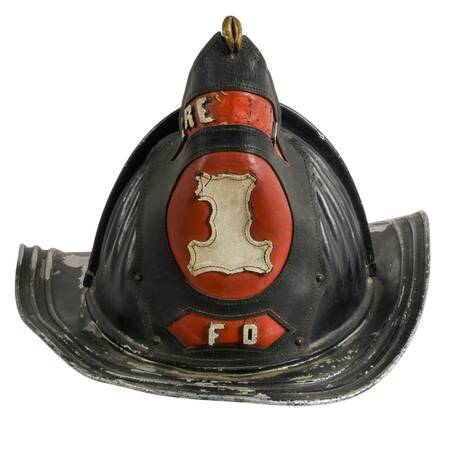 Antique Cairns & Brother No 1 Aluminum and Leather Fireman Helmet