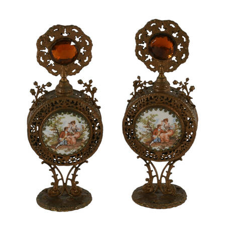 Matched Pair of Ormolu Perfume Bottles