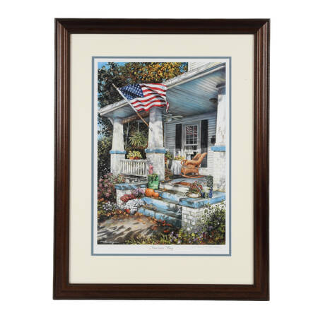 Framed William Mangum's "American Way" Print