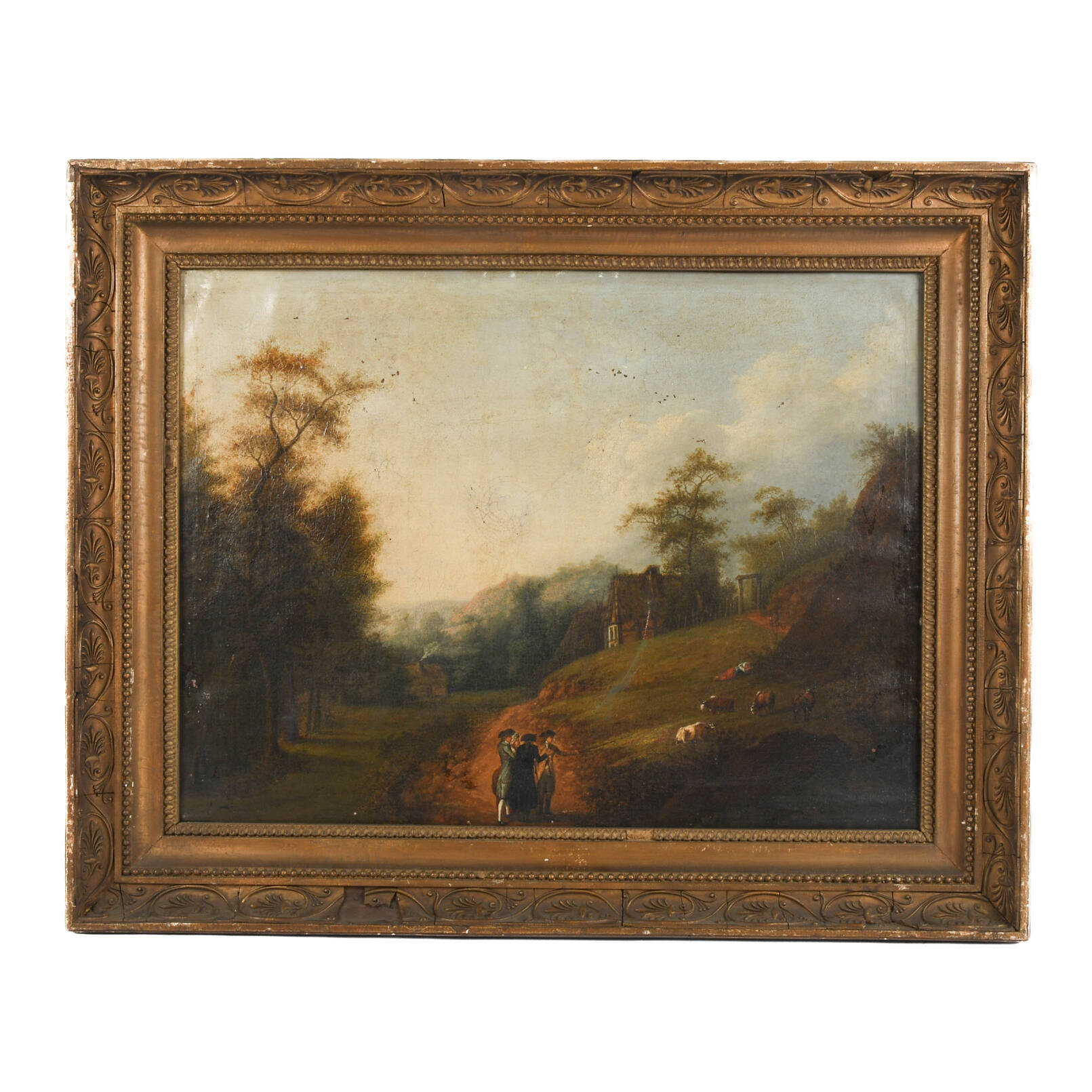 Antique Framed Johann Gottlieb Karl Liebercit Oil on Canvas Painting