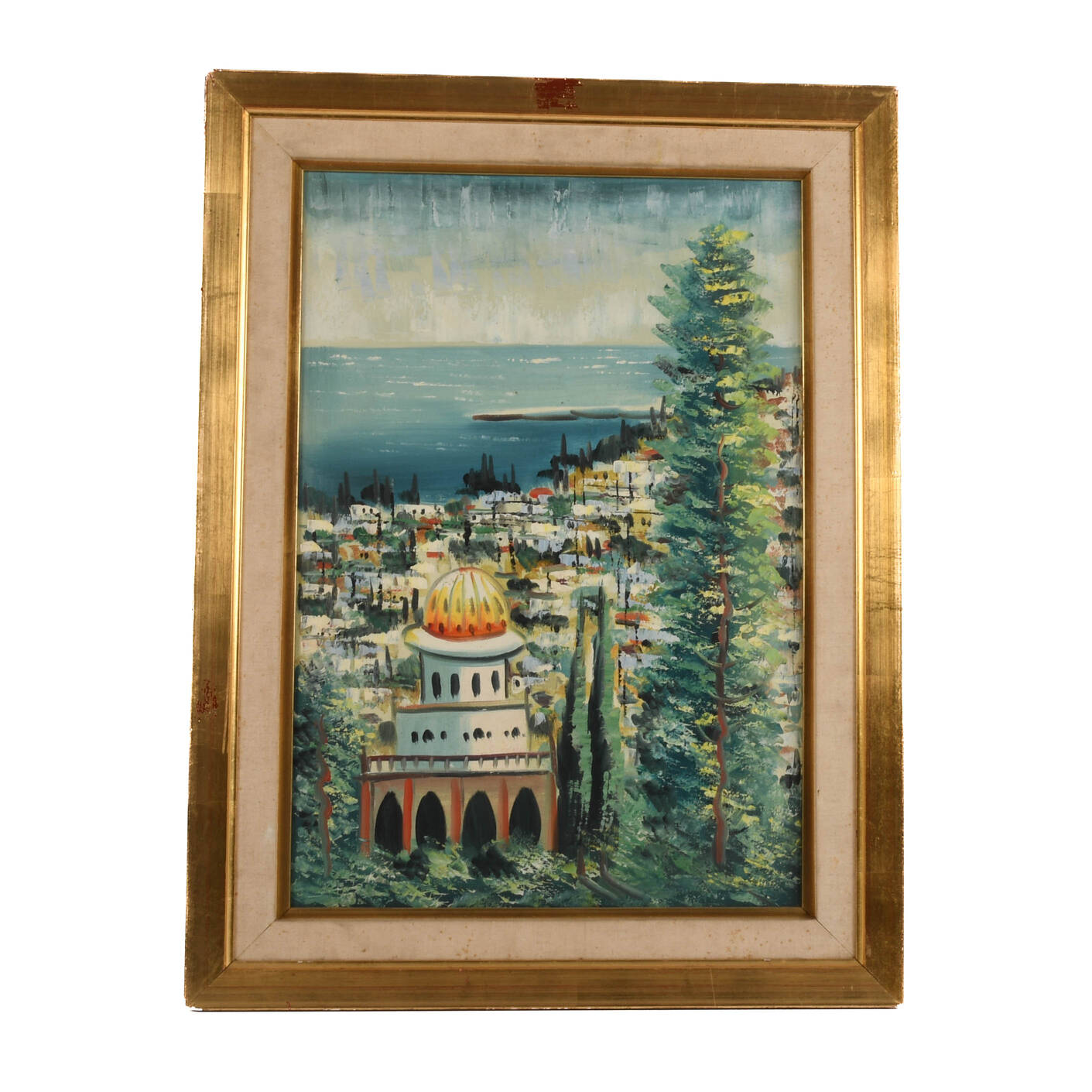 Framed Oil on Board of Jerusalem