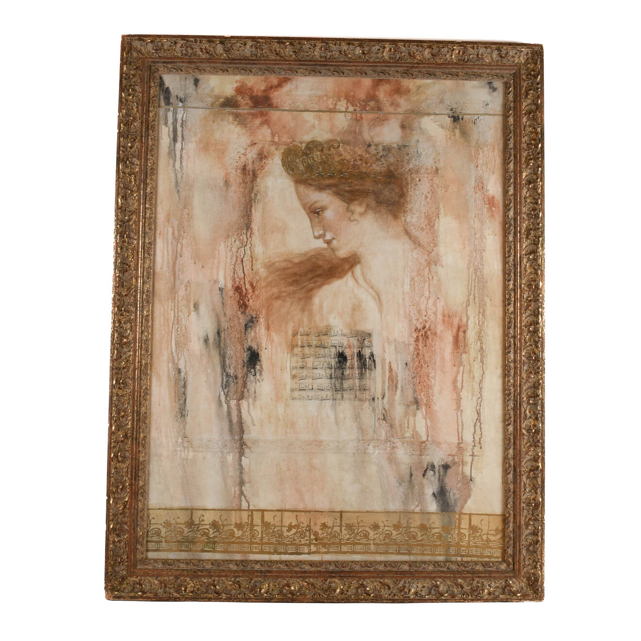 Framed Signed François Fressinier Mixed Media Painting