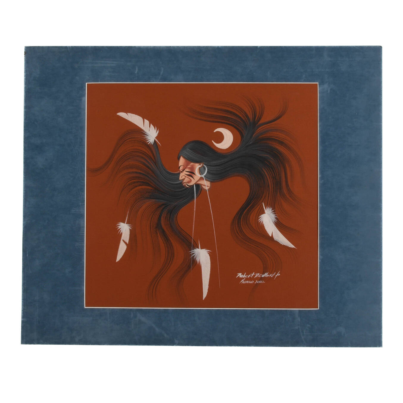 Signed Robert Redbird Jr. Original Watercolor Kiowa Artwork