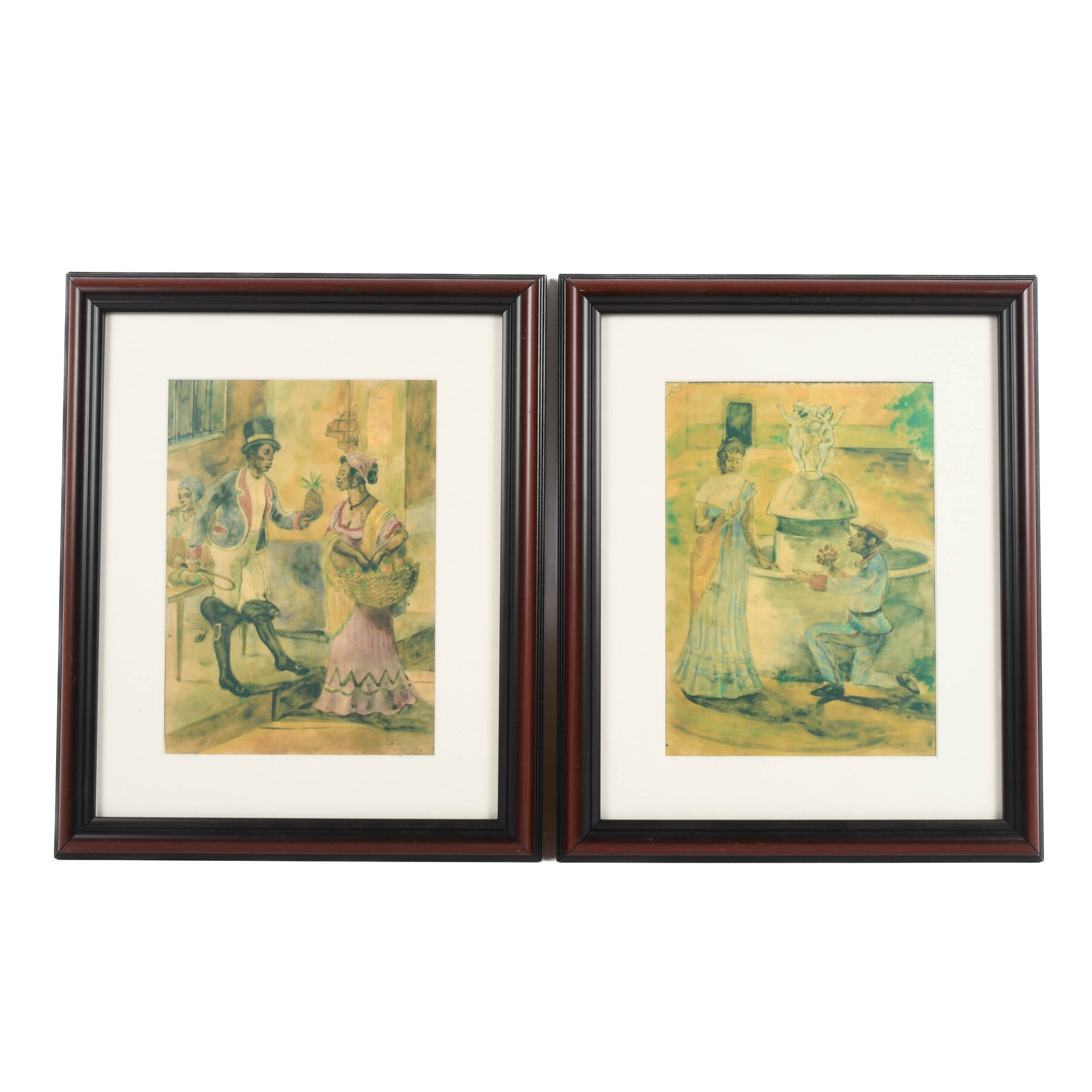 Frame Pair of Víctor Patricio de Landaluze Prints