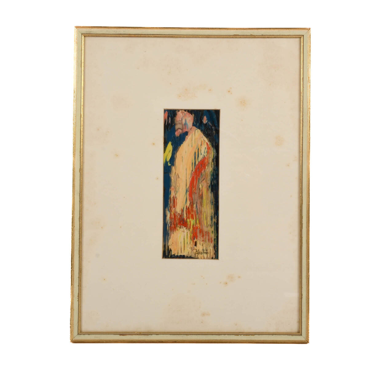 Framed Signed J. Akston Looming Form Artwork