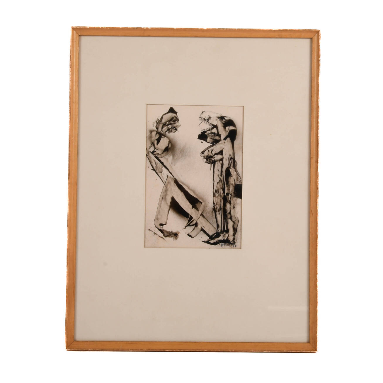 Framed Signed  J. Akston "Repugnant Suitor, 1970" Acrylic on Paper