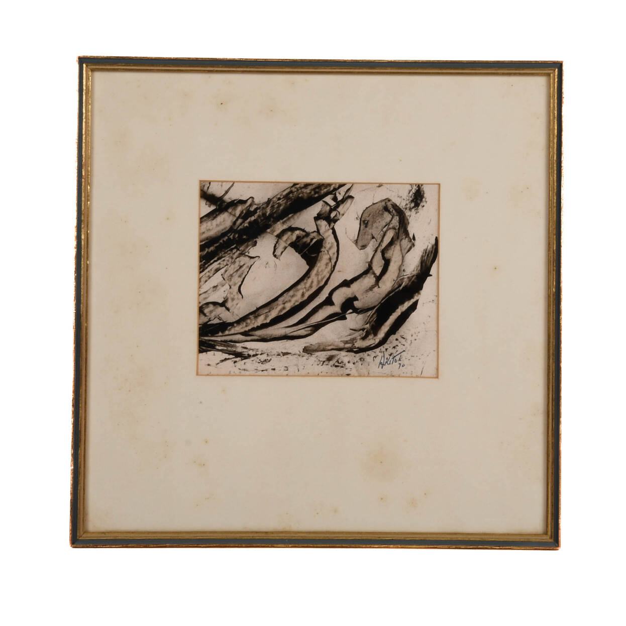 Framed Signed J. Akston "Lustful Dream, 1970" Acrylic on Paper Painting
