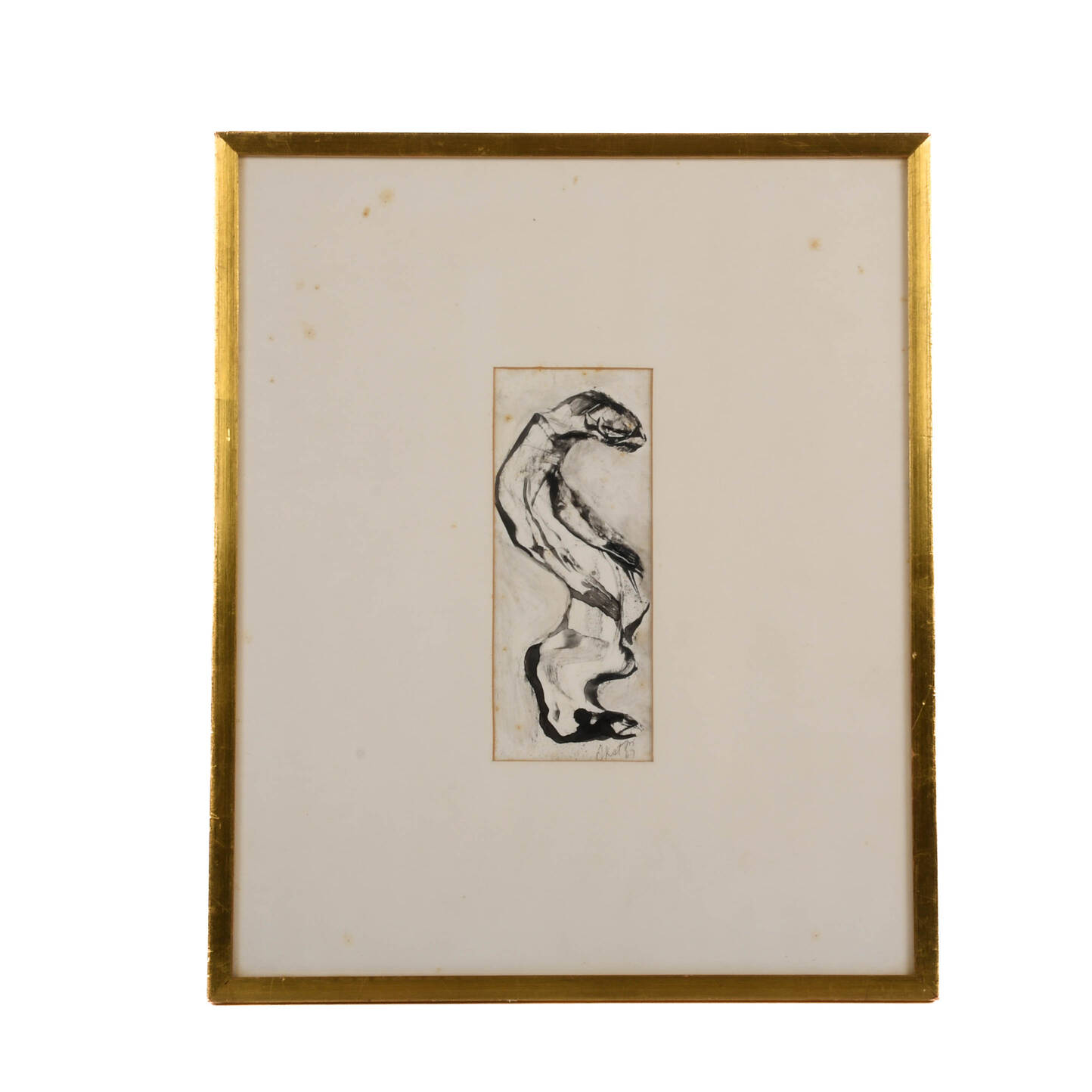 Framed Signed J. Akston "Untitled, 1967" Acrylic on Paper Painting