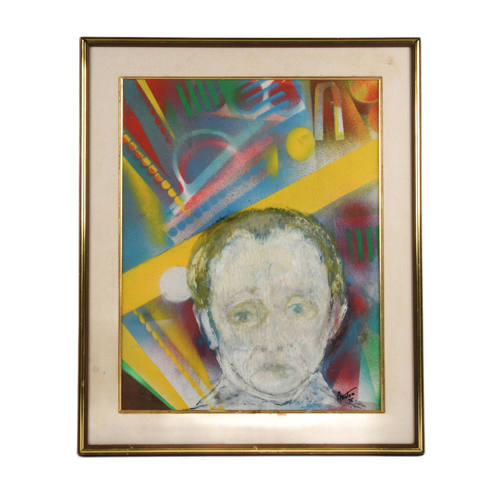 Framed Signed J. Akston "Untitled, 1975" Painting