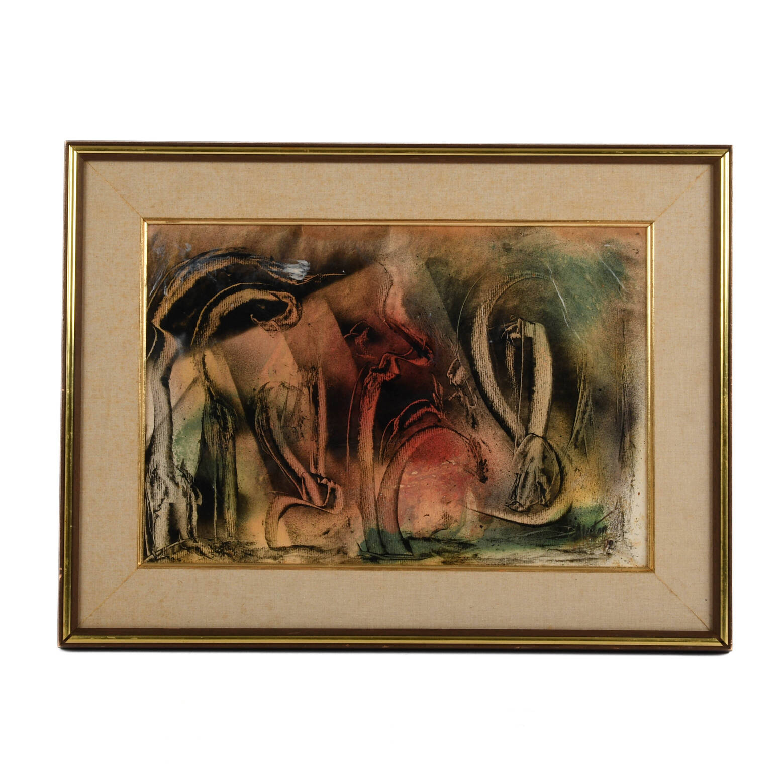 Framed Signed J. Akston "Primordial Chaos" Mixed Media on Board