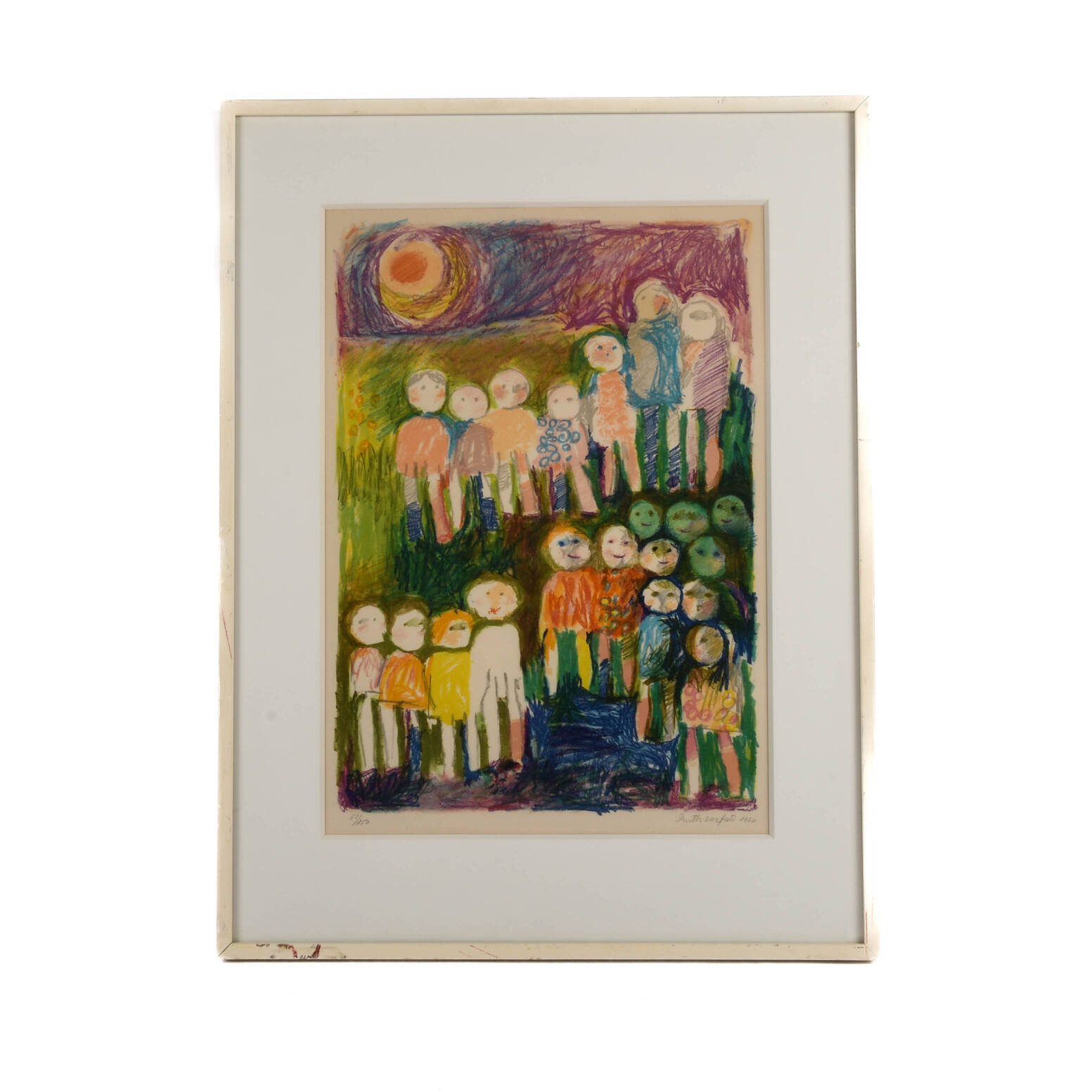 Framed Signed Ruth Zarfati 1970 Limited-Edition Lithograph
