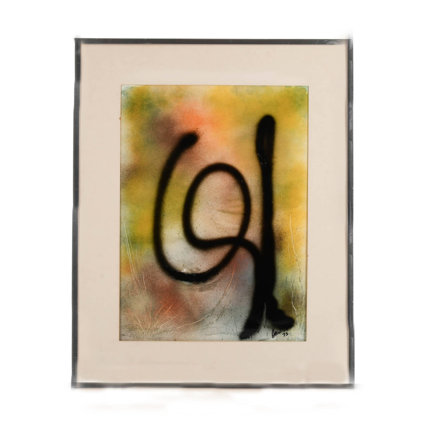 Framed J. Akston "Blind Result of Chance Set In Motion I" Enamel on Paper